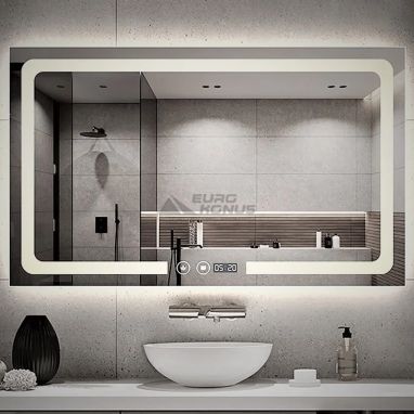 DUSEL Зеркало с подогревом, LED подсветкой Smart, часами и температурой DE-M3001 65x80 см